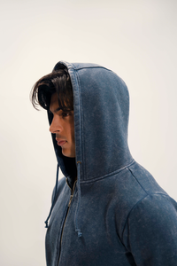 Sweat-shirt à capuche zippé pour homme, couleur unie imprimée, manches longues, décontracté, polaire mi-épaisse, idéal pour la gym et l'échauffement - Product Image 2