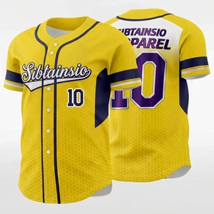 Maillots de baseball personnalisés par sublimation, 100% polyester, anti-bactériens, motif personnalisé, logo, nom, numéro, vêtements de sport en gros - Product Image 1