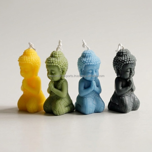 Bougie Sculptée Artisanale Bouddha Prierant – Figurine Zen de Luxe Faite à la Main - Product Image 6