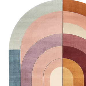 Tapis en laine fait main au design abstrait moderne, coloré, de forme ovale, pour salon, décoration artistique pour la maison, cadeau de pique-nique - Product Image 3