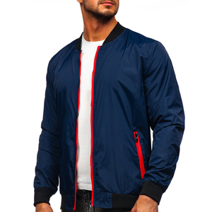 <b>Men's</b> Lightweight 100% Polyester Bomber <b>Jacket</b> with <b>Letter</b> Print-Casual Regular Fit Windbreaker for Spring and Autumn - Product Image 3