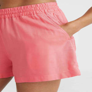 Shorts Casuales de Verano para Mujer, Cintura Elástica, Color Coral, Transpirables, Ligeros, Corte Regular - Product Image 3