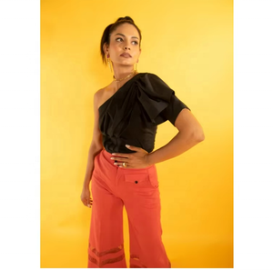 Haut asymétrique pour femme – Blouse d'été élégante, chic et légère pour les sorties décontractées ou les soirées - Product Image 1