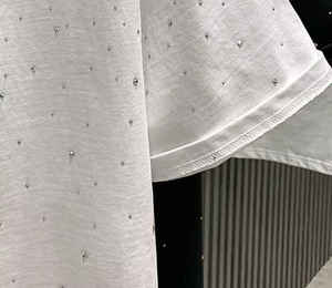 Men's & Women's Galaxy Scatter <b>Rhinestone</b> T-Shirt 2026 Deep Jet Black Oversized Silver Sparkle Crystal Streetwear <b>Top</b> HD - Product Image 3