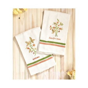 Nouvelle marque à la mode 100% coton sergé tissu cuisine torchons comptoir brodé 190 Gsm Super rapide réutilisable voyage - Product Image 1