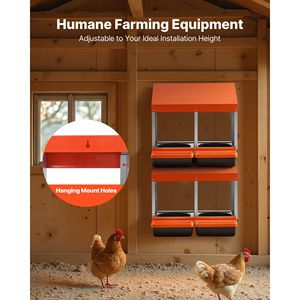 Nidi per Galline in Plastica a 2 Scomparti, Montaggio a Parete, Facile Assemblaggio, Acciaio Zincato ad Alta Resistenza, Facile Raccolta delle Uova - Product Image 5