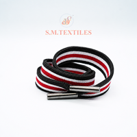 Cinta Tejida Plana Multicolor de Poliéster con Punta Metálica para Prendas, Bolsos, Accesorios de Moda y Aplicaciones Decorativas