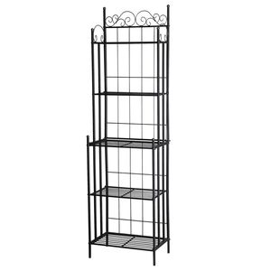 Scaffale di Stoccaggio in Metallo Nero a 5 Ripiani, Organizzatore Multiuso in Acciaio per Cucina, Garage, Bagno o Lavanderia, Misura Unica - Product Image 4