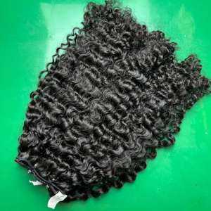 Haga clic ahora para el proveedor vietnamita Cutícula completa alineada Pelo crudo de alta calidad Máquina de trama rizada birmana negra Paquete de doble dibujado - Product Image 2