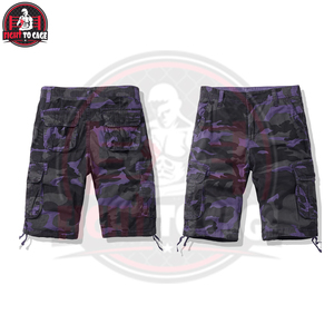 Pantalones cortos cargo de camuflaje negro para hombre con logotipo propio, de la más alta calidad, con múltiples bolsillos, lo último en ropa exterior. - Product Image 3