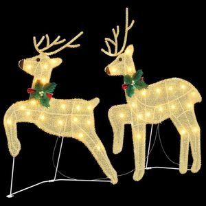 2 Luces LED de Reno para Navidad, Luz Blanca Cálida, de Tela, para Decoraciones Festivas - Product Image 5