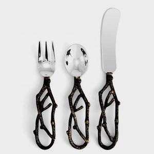 Fourchette à fromage traditionnelle cuillère beurre épandeur ensemble de couverts Mini poignée Design avec pli brindille en acier inoxydable métal 100 pièces quantité minimale de commande - Product Image 1