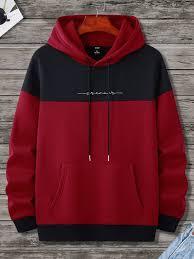 Sudadera con Capucha para Hombre, Diseño de Bloques de Color en Dos Tonos, Bordado Minimalista Dreamer, 100% Algodón, Grueso, Antiarrugas, Corte Regular, Otoño - Product Image 3