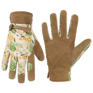 Wholesale <b>Latex</b> Garden <b>Gloves</b> Leather Fingertips Quick Durable Gardening <b>Gloves</b> For Unisex With easy Adjustable Wrist - Product Image 1