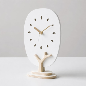 <b>Table</b> <b>Clock</b> for Home Decor 8 Inch Wooden Desk <b>Clock</b> With White MDF Face Silent Quartz Movement Modern Desktop <b>Clock</b> - Product Image 1