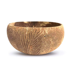 Handmade Carved Coconut Smoothie Bowl Modern Style Natural Finish Food Serving Dish Eco Friendly Party Gifting KV NATURAL HOME - Product Image 1
