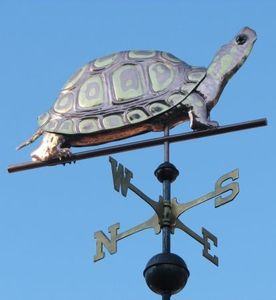 Copper Dog Weather Vane with Compass Directions Polished Finish Outdoor <b>Garden</b> Ornament - Product Image 3