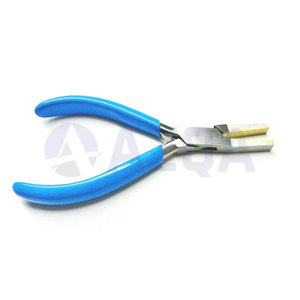 Stainless Steel 5.5 Inch Flat Nose Pliers With Brass Jaws And PVC Grip Handles For Jewelry And Body <b>Piercing</b> - Product Image 3