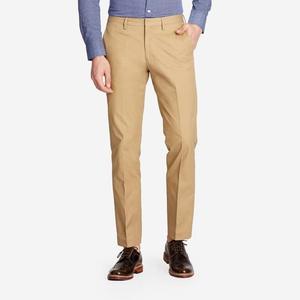 Pantalon habillé décontracté droit en toile pour homme, nouvelle collection, taille mi-haute, devant plat, 100 % coton, écologique, haute qualité, prix abordable - Product Image 6