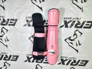 Protège-tibias en cuir ajustables personnalisés Twins, rose et noir, pour l'entraînement de boxe, le kickboxing, le MMA, le Sanda, toutes saisons - Product Image 4