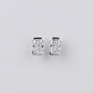 14K White Gold Radiant Lab Grown Diamond Stud <b>Earrings</b> 1.60ct F Color Classic Diamond Studs Elegant Fine Jewelry - Product Image 1