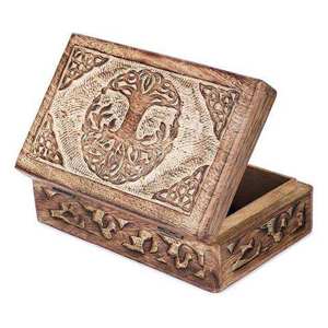 Post Modern Look Wooden Gift <b>Box</b> <b>With</b> Hand Carved Design <b>Lid</b> For Home Table Top Decorative Use Wooden Gift <b>Box</b> For Jewelry - Product Image 1