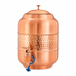 Distributeur d'eau en cuivre martelé de qualité supérieure avec robinet – Logo personnalisé et commande en gros disponibles |   Boisson artisanale en cuivre - Product Image 1