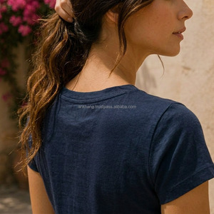Camiseta Corta para Mujer, Cuello Redondo, Manga Corta, Algodón Jersey, Estampado Daydreamer Star, Estilo Casual Primavera Verano - Product Image 5
