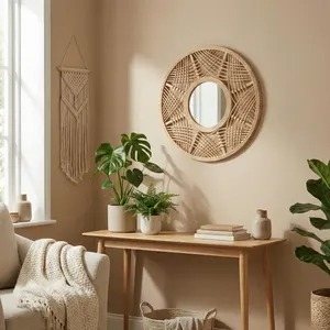 High Quality Wooden <b>Frame</b> Design Mirror Suitable For Living Spaces Hotel And Restaurant Styling - Product Image 5