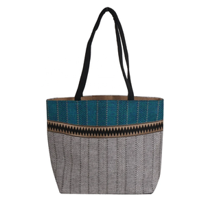 EWB Brand Custom Name <b>Tote</b> <b>Bag</b> Medium jute Material <b>Zipper</b> Closure Recycled Hand Length Handle for Daily Wedding Shopping - Product Image 2