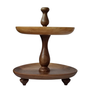 Wholesale Supplies 2 Tier Square Wooden Cake Stand Cupcake Display Stand Elegant Dessert Serving Platter For Parties Home Decor - Product Image 5