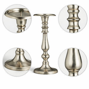 Portavelas Metálico con Acabado Rústico Niquelado al por Mayor para Decoración del Hogar |   Proveedor OEM de Artículos para Mesa de Boda, Hotel y Restaurante - Product Image 4