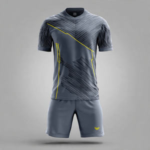 Maillot de football pour homme à rayures rouges et noires, col en V, manches courtes, sublimé, respirant, coupe athlétique, adulte, toutes saisons - Product Image 5