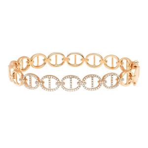Bracelet Classique en Or Massif 18K Plaqué Or 10K, Chaîne Tennis à Maillons, Sertissage de Pierres Naturelles, Design Géométrique, Unisexe, Quotidien - Product Image 2