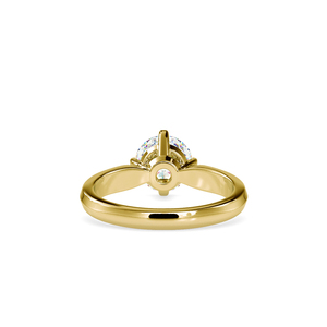 Bague à quatre griffes avec moissanite ronde et diamant, tige plate, un cadeau classique idéal pour les femmes modernes - Product Image 6