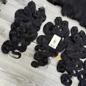Extensions de Cheveux Humains Naturels de Haute Qualité, Lisses et Ondulés, Noirs Naturels, en Paquets Bruts - Product Image 3