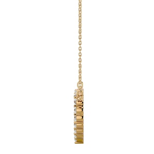 Pendentif élégant en or massif 14 carats avec diamant de laboratoire de forme ronde pour femme, certifié IGI, personnalisable OEM/ODM, idéal comme cadeau - Product Image 3