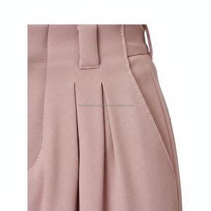 Pantalon de costume plissé pour homme en toile, taille haute, élastique, coupe large, poids moyen, été, personnalisable, OEM de haute qualité - Product Image 5