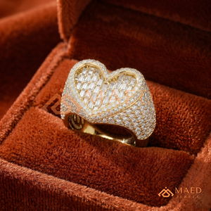 Iced Out Heart <b>Ring</b> for Men 18K Gold Plated Moissanite VVS Diamond Hip Hop <b>Ring</b> Baguette Cut Large Heart <b>Statement</b> <b>Ring</b> - Product Image 4