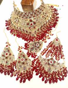 Conjunto de Joyería de Aleación con Piedras de Resina para Novias Pakistaníes e Indias, Estilo Romántico para Bodas - Product Image 2