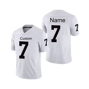 American Football Jersey 100% Polyester Anti-Bacterial Quick Dry <b>Silver</b> Breathable Custom Name Number Printed Plus Size Sports - Product Image 1