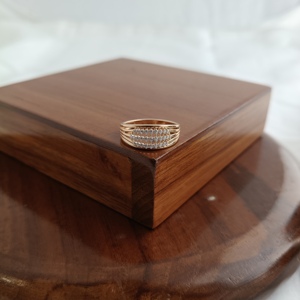 Bague large multi-rangs en or rose 18 carats Namivaa pour femme, élégante, avec grappe de pierres, bijoux fins, pour usage quotidien, finition polie haute brillance - Product Image 2