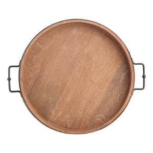 Bandeja redonda de madera para servir rebanadas de té para el desayuno, venta de bandeja de madera para servir, venta al por mayor, bandeja de madera para servir alimentos - Product Image 1