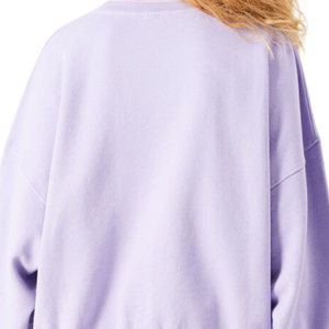 Sudadera lila personalizada para mujer, cuello redondo, manga larga, corte holgado, hombros caídos, puños y bajo acanalados, jersey liso, ropa al por mayor - Product Image 4