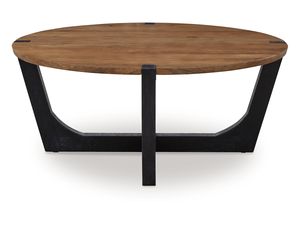 Mesa de Centro Plegable de Madera de Mango Sólida, Redonda, de Doble Tono, Personalizable, para Sala de Estar, Cocina u Hogar - Product Image 5