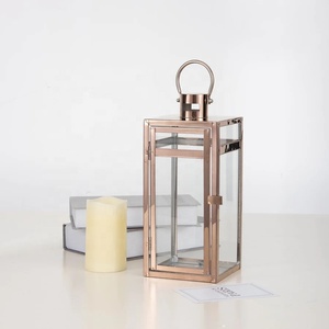 El mejor artesano hecho a mano, linterna de acero inoxidable de oro rosa, iluminación festiva Interior del hogar, portavelas decorativo de Metal - Product Image 1