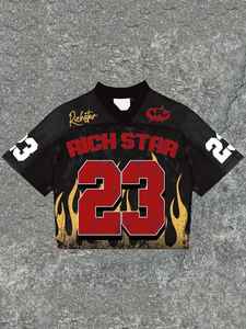 Camiseta Deportiva Retro Americana de Malla Corta y Holgada Estilo Vintage para Hombre, Fabricación de Camisetas de Fútbol - Product Image 6