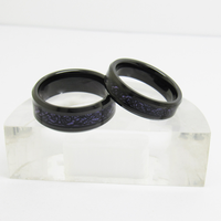 Bagues de couple en carbure de tungstène noir 8 mm, alliances assorties pour hommes et femmes, bijoux mystiques en gros