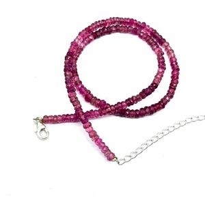 Natural Pink Tourmaline Faceted Rondelle Gemstone Necklace 4MM Pink Tourmaline Choker Necklace Fashion Jewelry For Men Women - Product Image 2