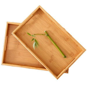 Bamboo Wooden <b>Tray</b> Household Rectangular <b>Tea</b> <b>Tray</b> Japanese Style Wooden <b>Tray</b> Flat Handle - Product Image 1